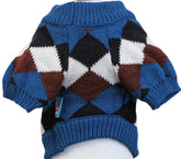 KUTKUT Warm Plaid Pattern Knit Jumper Small Dog Cat Warm Coat, Winter Pullover Pet Clothes, Designer Small Dog Cat Cold Weather Sweater Warm Winter Dog Sweaters for Girls Boys